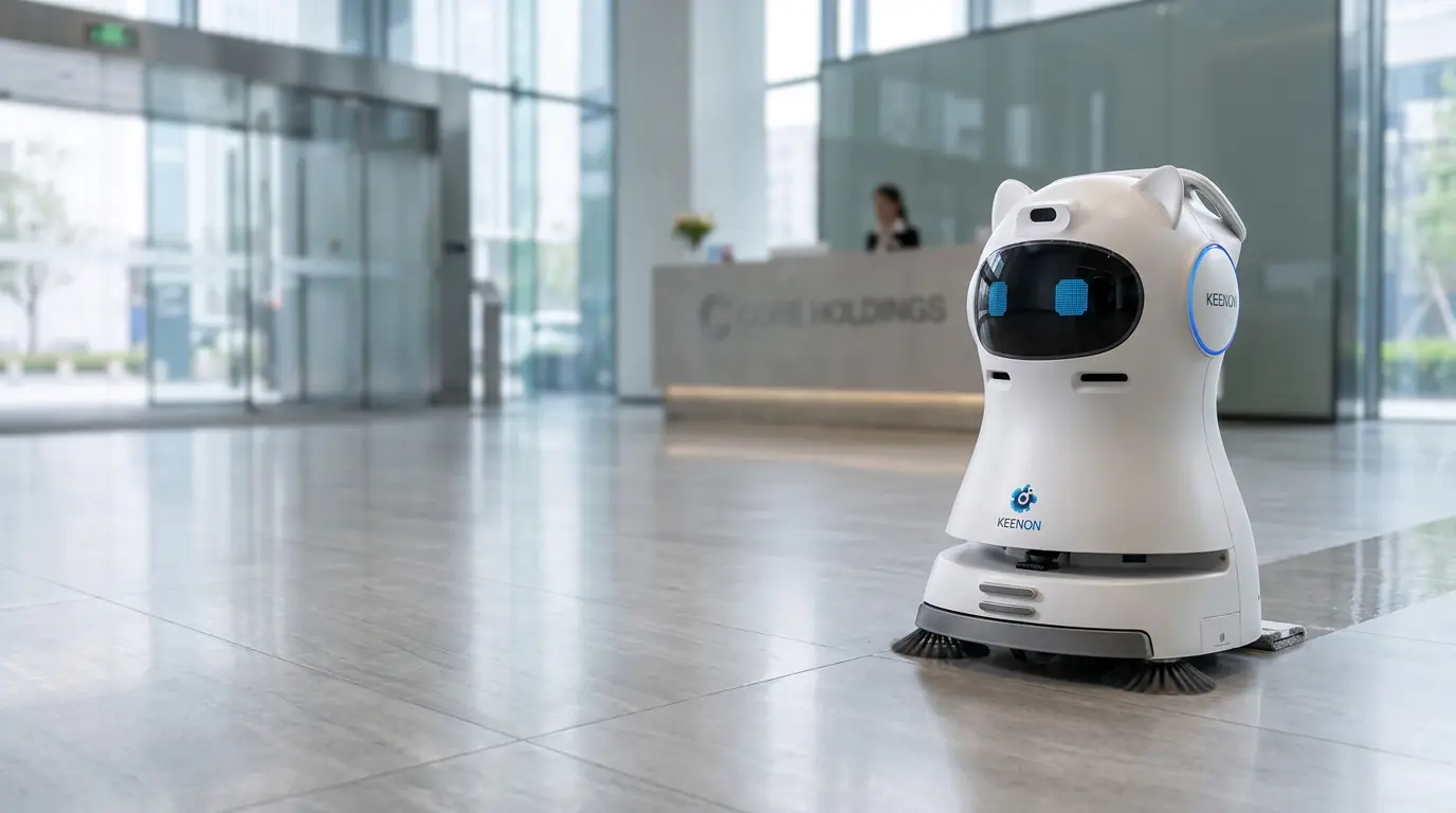 Keenon KLEENBOT C30 cleaning a large commercial floor